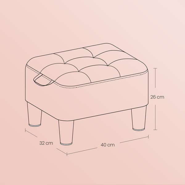 Fotskammel 40x32x26 cm Beige