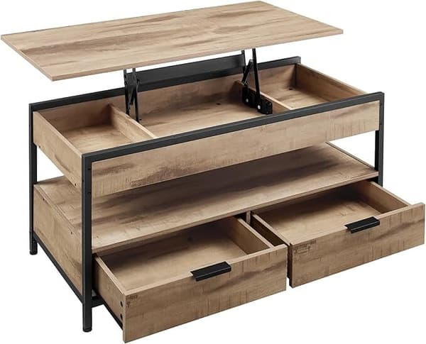 Sofabord 100x50x48 cm Brun Sort Opbevaring