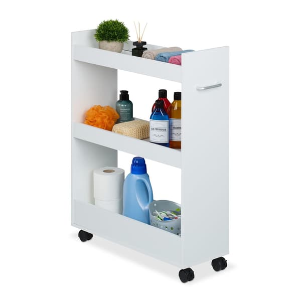 Rullvagn 78x21,5x63 cm Vit MDF, Kodustaar