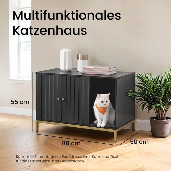 Kattlådeskåp 80x50x55 cm Vit Förvaring