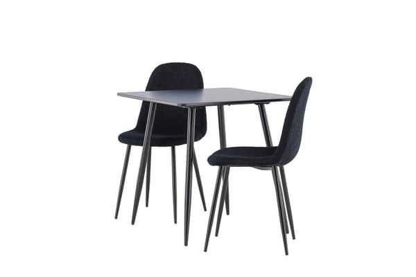 Spisebordssæt Polar 75x75 cm Sort