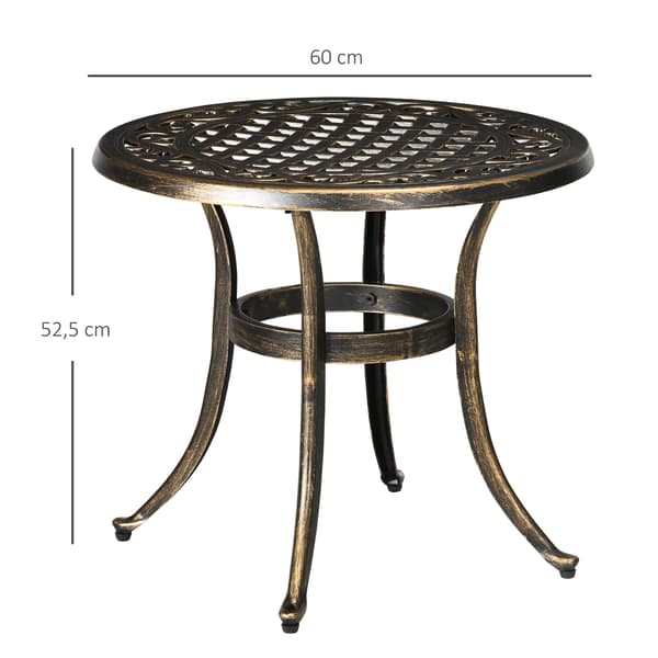 Sidebord, 60x52,5 cm, Bronze, Aluminium