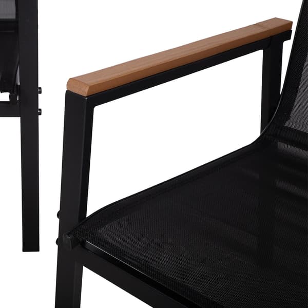 Havemøbelsæt CANAAN 110x64x79 cm Sort Stål