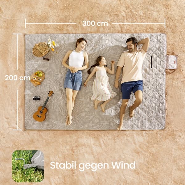 Picnicteppe 300x200 cm Khaki Vanntett