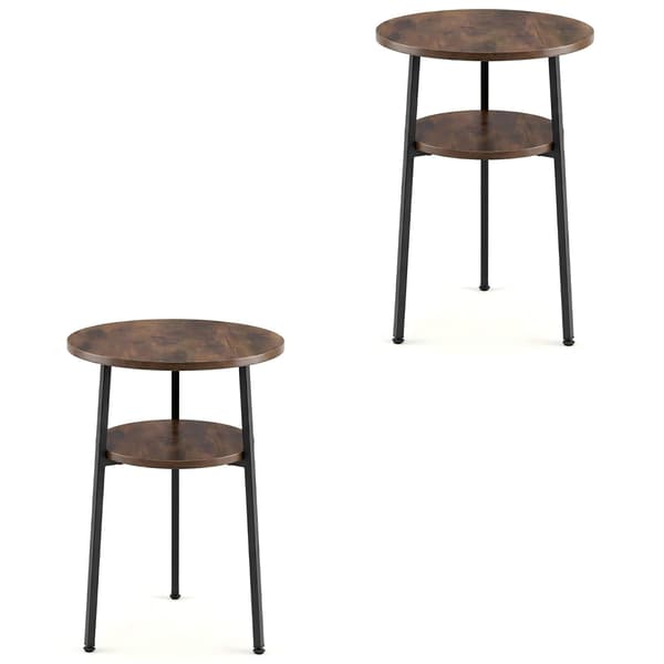 Sofabord sæt med 2 Ø39x57 cm brun