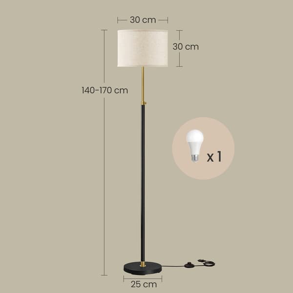 Gulvlampe 30x30x140-170 cm Guld