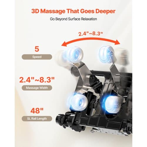 Massagestol, 155x74x105 cm, Fuld kropsmassage, Liggestol, Zero Gravity