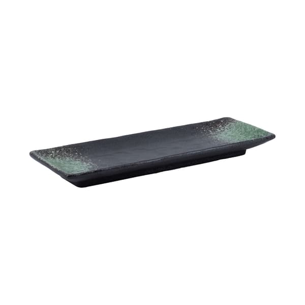 Platta 26x10 cm grön keramik