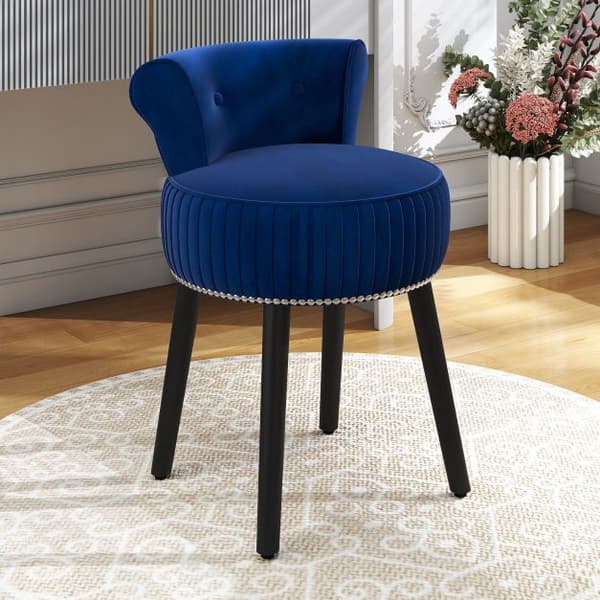 Sminkstol 48x46x66 cm Blå Sammet , Star