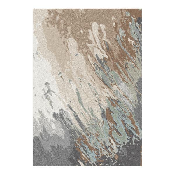 Tæppe 100x150 cm Blå Beige Polypropylen