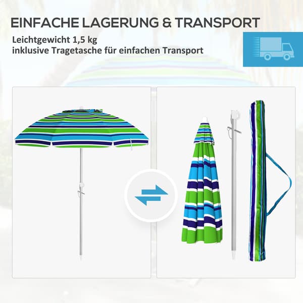 Strandparaply 178x205 cm Flerfärgad Polyester