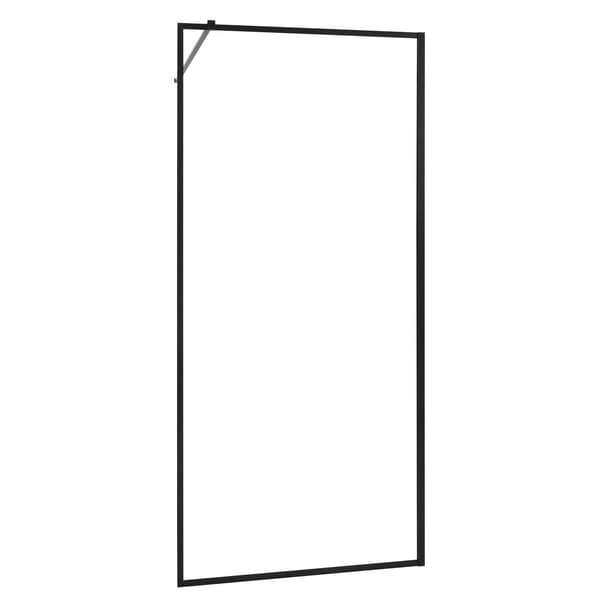 Brusepanel, 86,4x187 cm, Sort, Hærdet glas