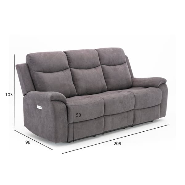 Fåtöljsoffa MILO 209x96x103 cm Grå Tyg