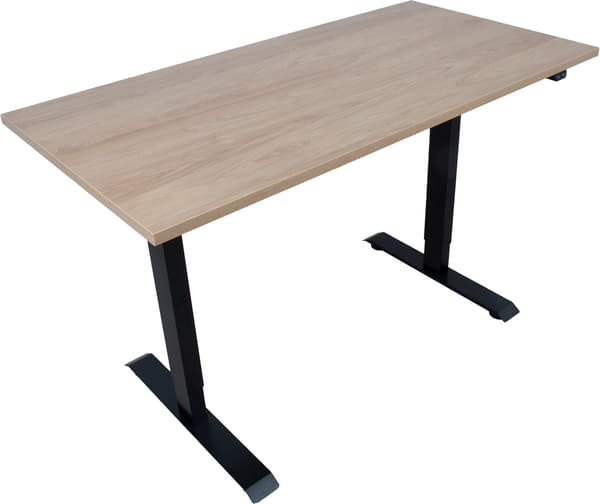 Skrivebord ERGO 140x70x71-121 cm Hickory/Sort