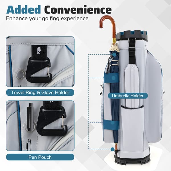 Golfbag, 127 cm, Mörkblå - Material: polyester tyg, plast , Star