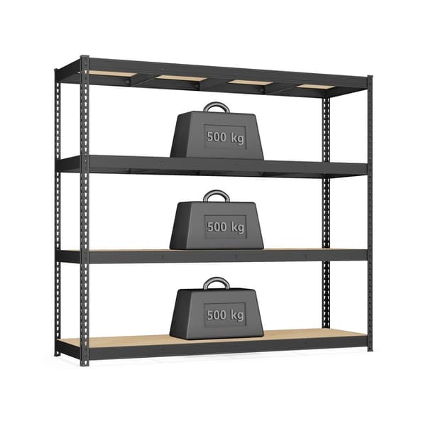Robust reolenhed, 60x200x183 cm, Sort, Stål