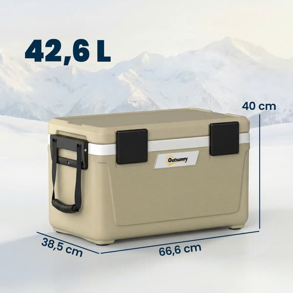 Køleboks 42,6 L 66,6x38,5x40 cm khaki/sort
