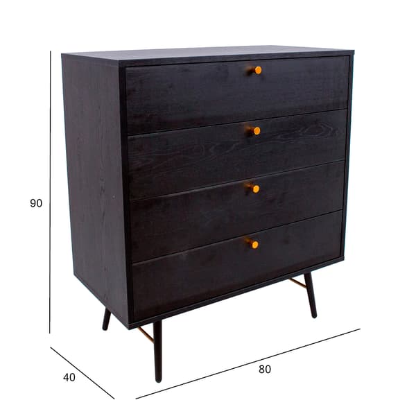 Kommode LUXEMBOURG 80x40x90 cm sort