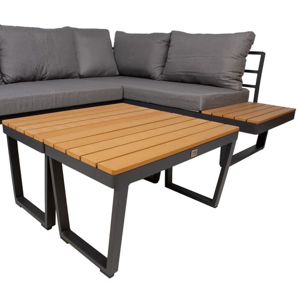 Havemøbelsæt Malta modulsofa 175x77x71 cm grå aluminium