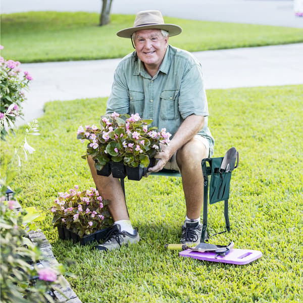 Sammenfoldelig havepude og knæstøtte, robust siddepude til havearbejde