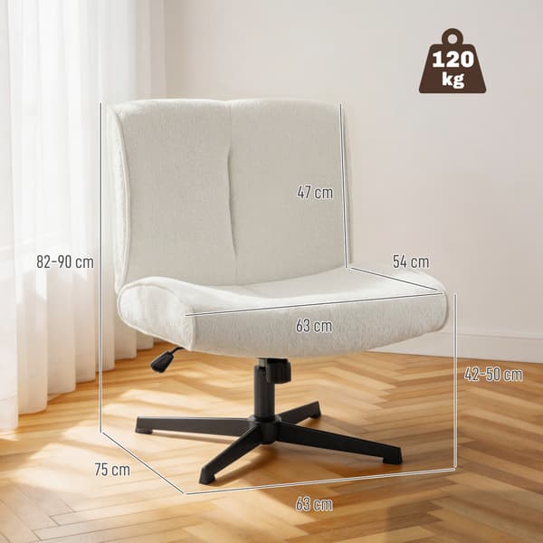Accentstol 63x75x82-90 cm Krämvit Sammet Klädd