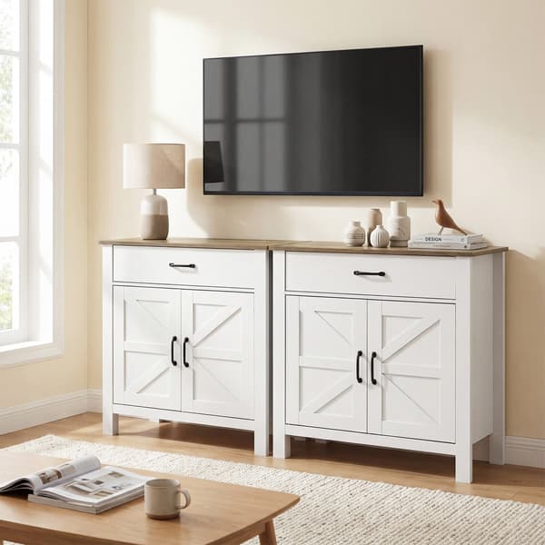 Sideboard 77x39,3x81,5 cm Vit trä
