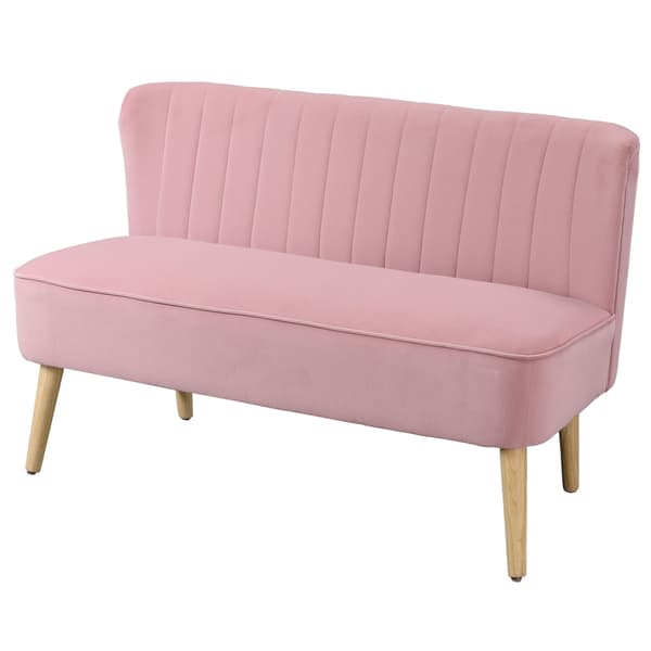 Soffa, 2-sits tygsoffa, 117x56,5x77 cm, rosa, tyg