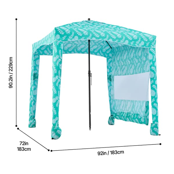 Strandkabine 183x183x229 cm Blå Solskærm