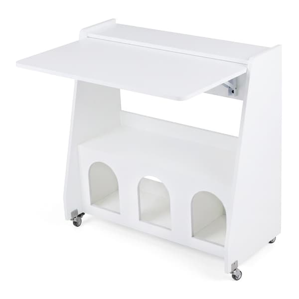 Mobil computerbord med foldbart panel 78,5x57,5x80 cm hvid