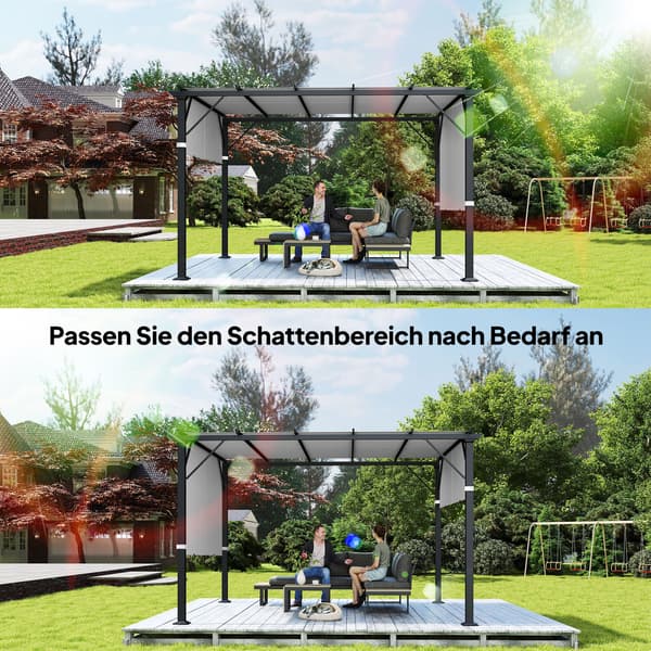 Erstatningsdug til pergola 300x300 cm, lysegrå, polyester