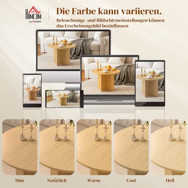Soffbord, 66x66x45 cm, Natur, Bambu