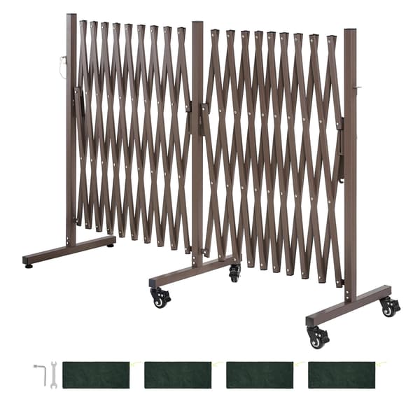 Expanderbar säkerhetsbarriär, 617x600 cm, Metall