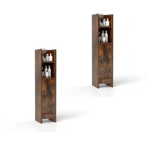 Kylpyhuonekaapit 2 kpl 20x18x80 cm rustiikinruskea