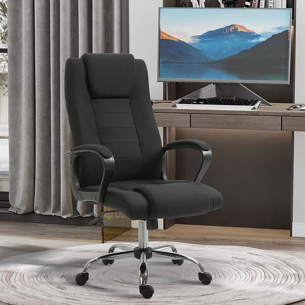 Kontorstol 62x76x110-119 cm Sort Polyester