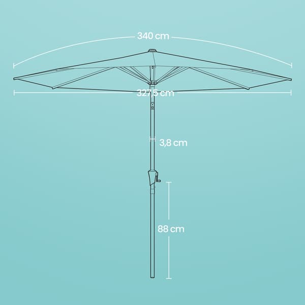 Rantavarjo 300 cm beige, aurinkosuoja
