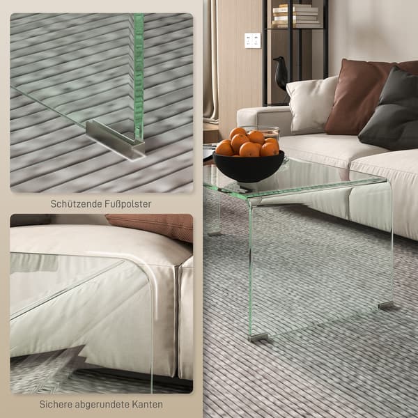 Soffbord 80x45x35 cm Transparent Glas