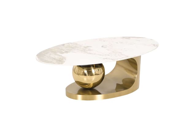 Soffbord, Modig, Guld, Vit