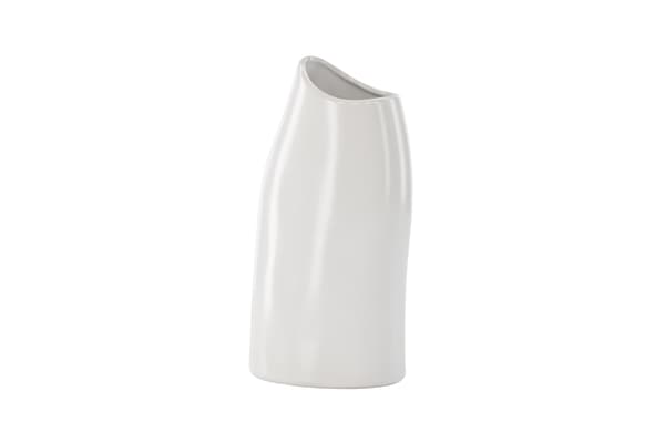 Vase, Ernst, 12x9x23 cm, Hvid