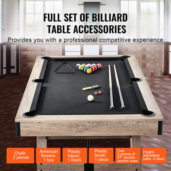 Billardbord, 213,4x121,5x80,5 cm, Sort, MDF
