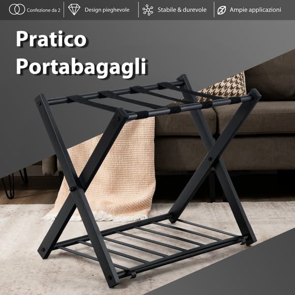 Bagagestativer 2 stk 68x43x58 cm sort