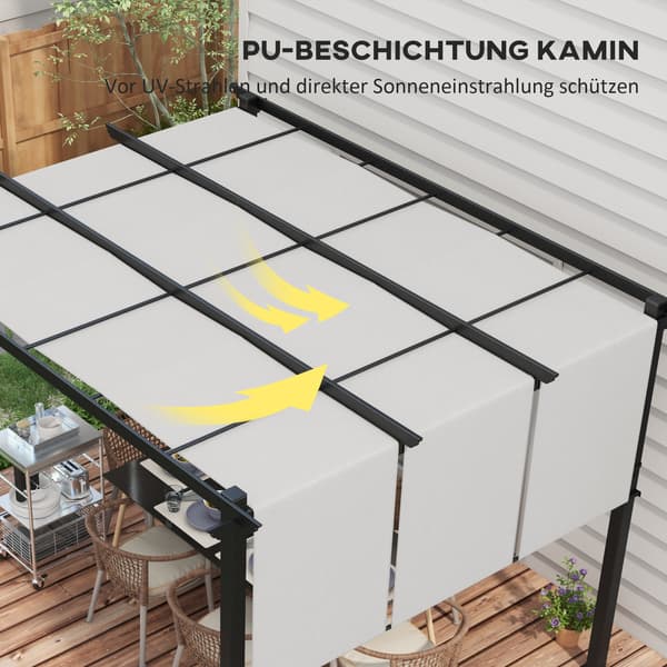 Pergola 357x296x235 cm Tummanharmaa Polyesteri