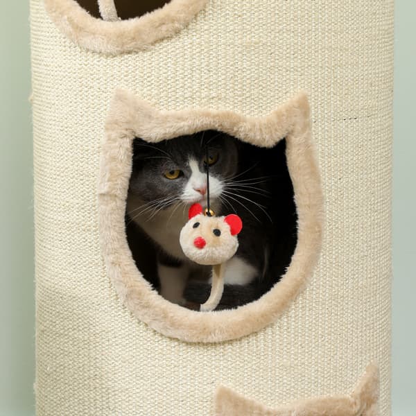 Kattklösfatunna 38x96 cm Krämvit Polyester