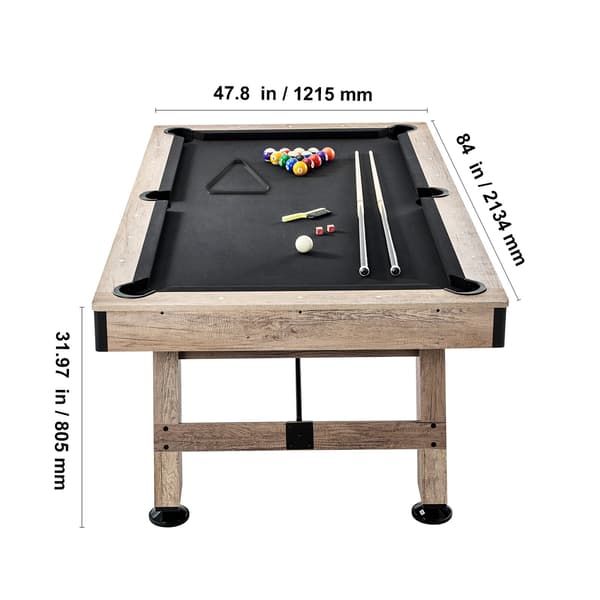 Billardbord, 213,4x121,5x80,5 cm, Sort, MDF