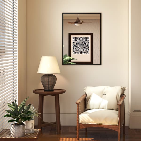 Vægspejl 76x101 cm sort MDF-ramme