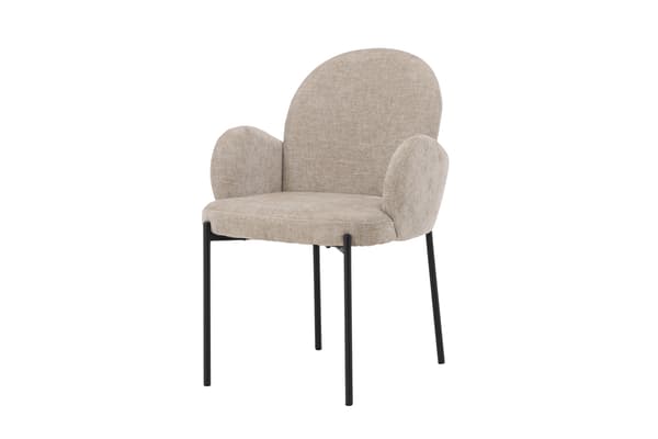 Spisestol Blom 2-pak sort stål beige stof