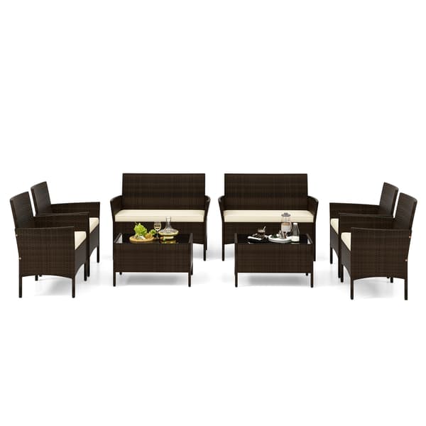 Patio Rattan Sofasæt 4 dele beige