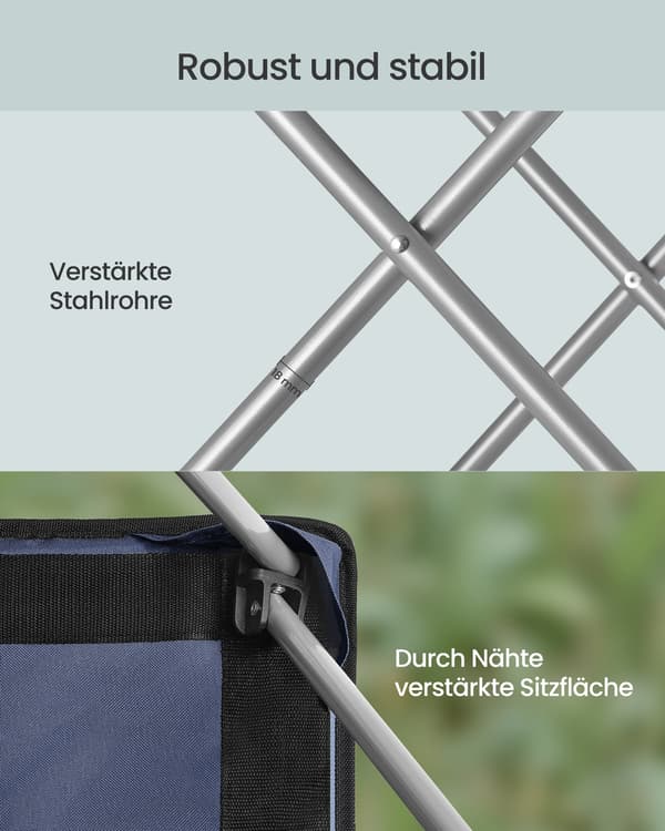 Campingstol 61x93x108 cm Blå
