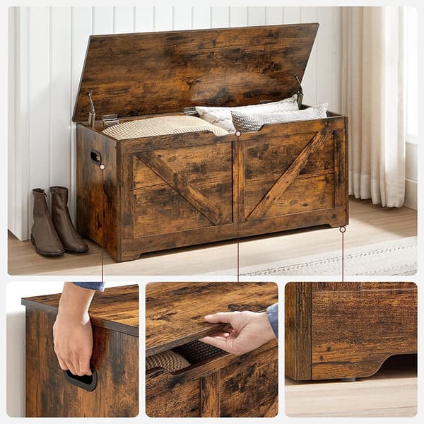 Opbevaringsbænk 100x40x46 cm Brun Spånplade