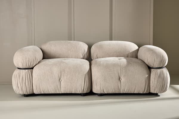 Modulsofa Mika 2 dele, Beige/Sort