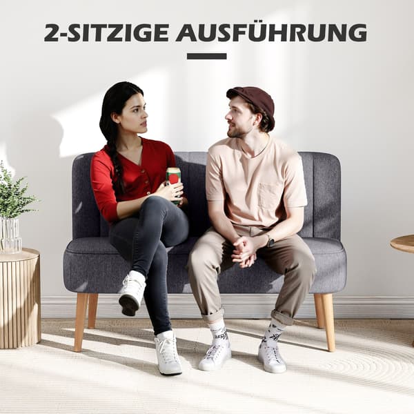 Sofa, 117x56,5x77 cm, mørkegrå, træ